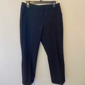 Cropped dress pants with cuffed hem